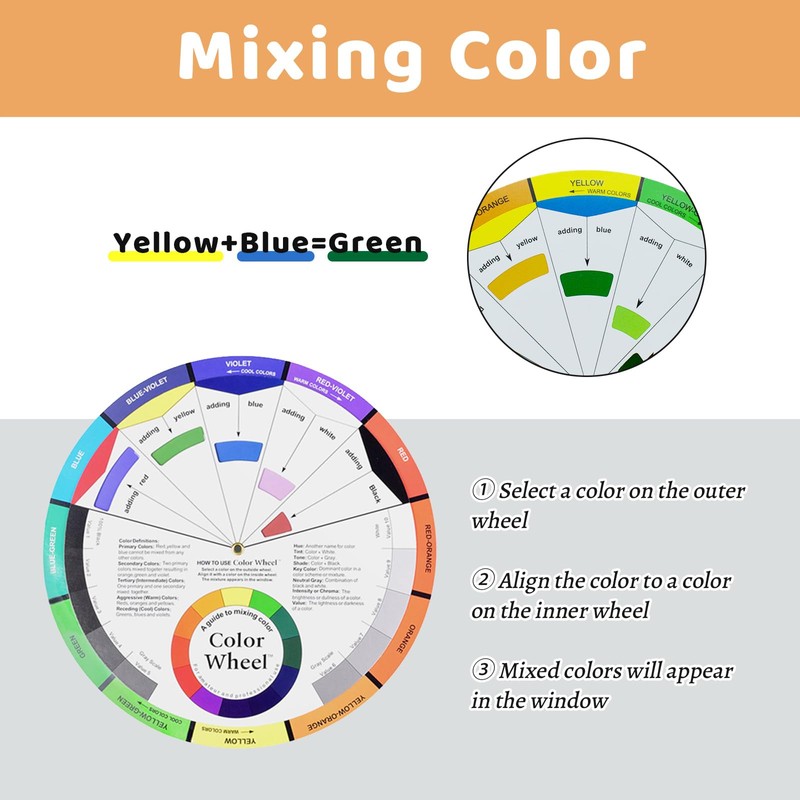 CIOUYAOS 3pcs Colour Wheel, Colour Wheel Pocket Colour Wheel Creative