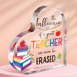 Universal Acrylic Heart Shaped Home Decor Desktop Ornaments, Multipurpose Books & Letter Pattern Acrylic Plaque for Teachers, Office Classroom Desk Souvenirs, Mean Girls Decorations, Summer Gift - Color: multicolor1, Specification: Large