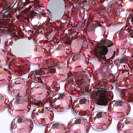Sukiiy 5000PCS 4mm Resin Flatback Rhinestones for Crafts, Nails, Face Art - Dark Pink Loose Glitter Diamond Stones for Tumblers, Mugs, Bottles, Shoes