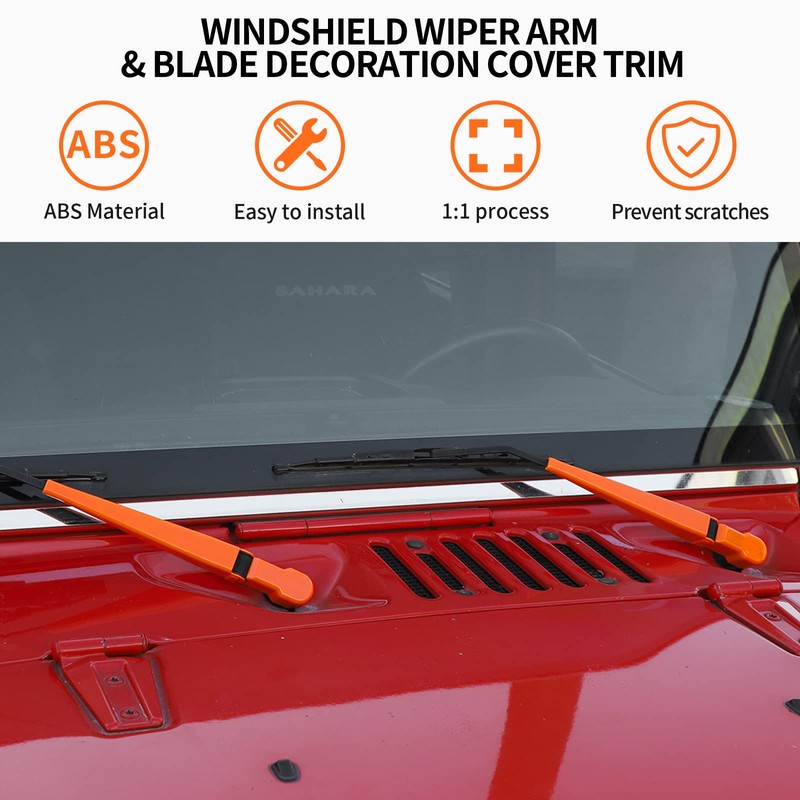 SQQP Front Window Windshield Wiper Arm & Blade Decoration Cover
