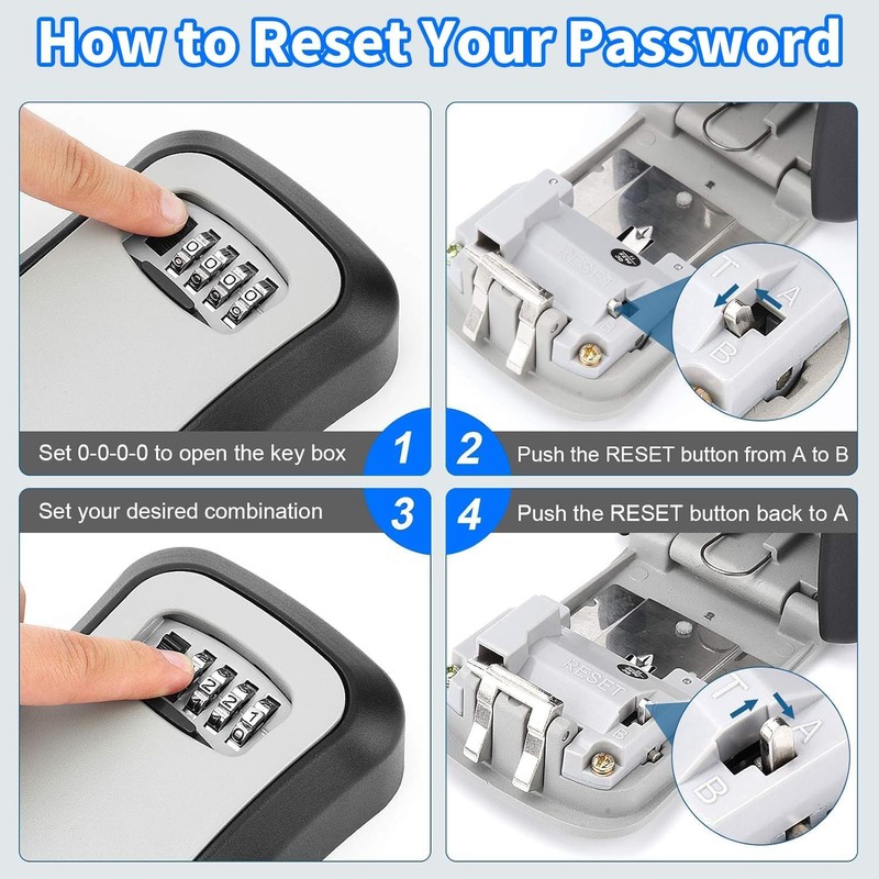 Kiuiom Key Safe Wall Mounted, Key Safe Outdoor, Key Safe