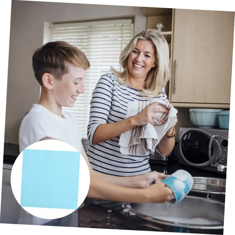 KOMBIUDA Dish Wipe Cloths Kitchen Cleaning Rag Set 4pcs Absorbent