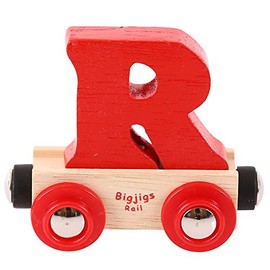Bigjigs Rail Rail Name Letter R (Red) - Other Major Wooden Rail Brands are Compatible