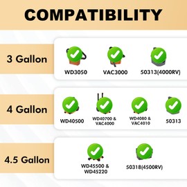 Yonice 12 Pack VF3501 Dust Bags Size C Compatible for Ridgid & Workshop 3-4.5 Gallon Vacuums, Disposable Dust Collection Filter Bags Replace Part# 23738 VF3501 WS32045F