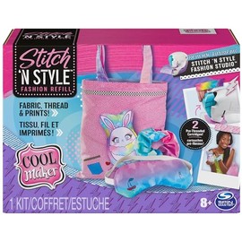 Cool MAKER, Repuestos de la Máquina de Coser Stitch ‘N Style con 2 Cartuchos ya enhebrados, Tela y Estampados Que se transfieren con Agua, Juguetes artísticos y de Manualidades para niñas
