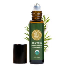 Silk Road Organic Tea Tree Essential Oil Roll On, 100% Pure USDA Certified – Healthy Skin, Toenails, Feet, Body Odor - 10 ml Roller - Always Pure, Always Organic