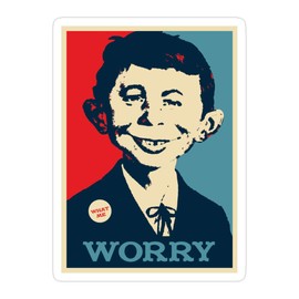 Omacho (3 PCs/Pack) What Me Worry 3x4 Inch Die-Cut Stickers Decals for Laptop Window Car Bumper Helmet Water Bottle