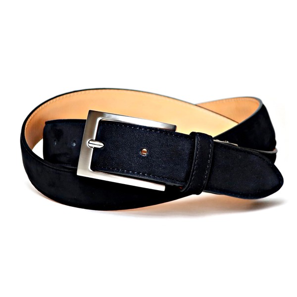 KIETH KE21466-19 Men's Nubuck Belt, Business, Genuine Leather, Black, Adjustable