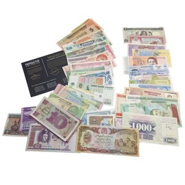 IMPACTO COLECCIONABLES | Collection of 50 Genuine Banknotes from 50 Different Countries - No Repetitions, Demonetised and Original | Perfect for Collectors, Includes Certificate of Authenticity