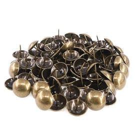 QZOOVNJ 5/8” x13/16” Antique Brass Upholstery Nails Tacks, Furniture Nails Pins for Upholstered Furniture Cork Board or DIY 100PCS (5/8“(16mm), Bronze)