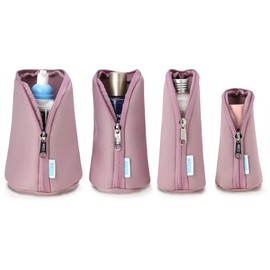 Bliss Travel Bottle Protector Set - 4 Pack Reusable Padded Travel Size Toiletries Pouch for Bottles, Pink Gaze