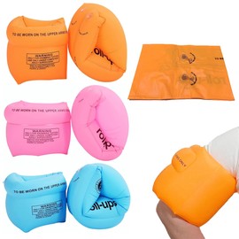 3 Pairs Inflatable Swimming Armbands for Kids Adults - Swimming Aid Children's Float Armbands - Infant Inflatable Arm Bands - Float Roll up Sleeves Swimming Ring - Learning Swim Training Aids
