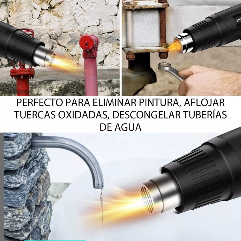 Monstyle Pistola De Calor Eléctrica Temperatura Ajustable 4 Boquillas