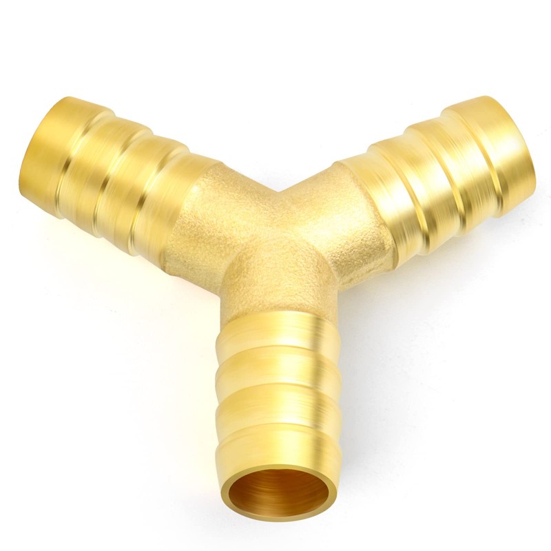 GASHER 10Pcs 4mm Brass Hose Barb, 3-Way Y-Shaped Hose Fitting