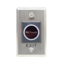 Recessed access switch PNI PB103, touchless, NO/NC/COM, 12V/24V DC, status LED, metallic, 5 wires