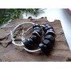 3 cm black wooden hoop earrings: earrings in boho ethnic