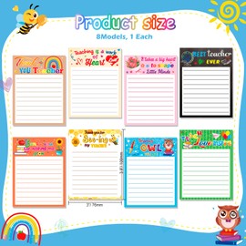 HOWAF 20pcs Teacher Appreciation Gifts Teachers Sticky Notes with Pens Thank You Teachers Self-Stick Note Pads, Teacher to Do List Memo Notepads with Pens for Teacher Appreciation Present