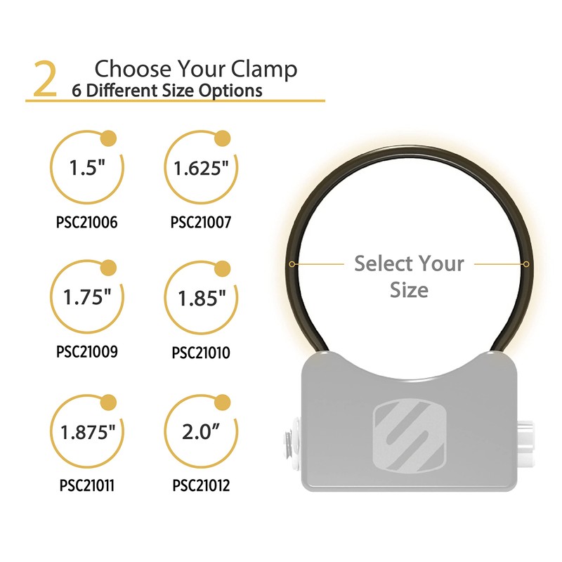 SCOSCHE PSM21009-20 BaseClamp 9” Panoramic View Mirror with 2.0” Tube