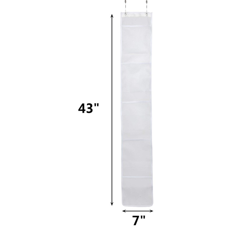 ALYER Hanging Storage Shower Caddy Organizer,Mesh Pockets for Bathroom,Closet,Pantry (White)