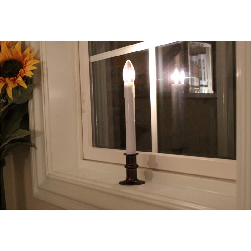 612 Vermont Ultra-Bright LED Window Candles with Timer, Battery Operated,