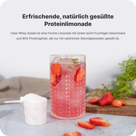 Vilgain Clear Whey Isolate, Fresh Fruity Protein Flavour, Sweetened with Stevia, Over 85% Protein, Natural Ingredients, No Artificial Flavours & Dyes, Perfect for Athletes, Fitness, 500 g