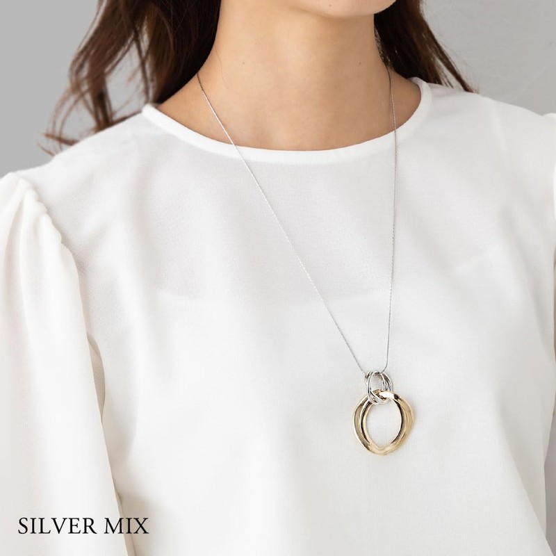 Jewel VOX Necklace, Nickel-Free, Oval, Long Necklace, Metal Allergy-Friendly, Stylish,