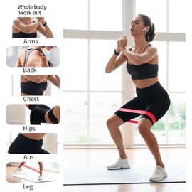 Bandas de Resistencia, Set de 5 Elástico Ejercicio Bandas para Entrenamiento de Fitness Corporal con Bolsa de Transporte para Hombres y Mujeres