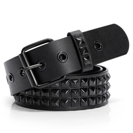 XZQTIVE Studded Belt Punk Rivet Belt Punk Leather Belt for Women/Men
