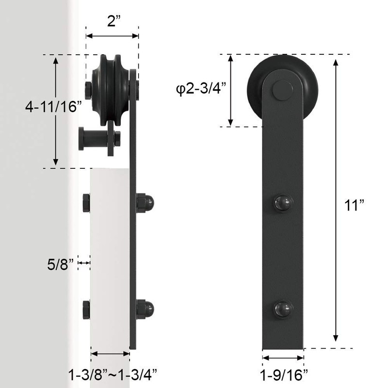 WINSOON 12FT Barn Door Hardware Kit: Single Sliding Door Hardware
