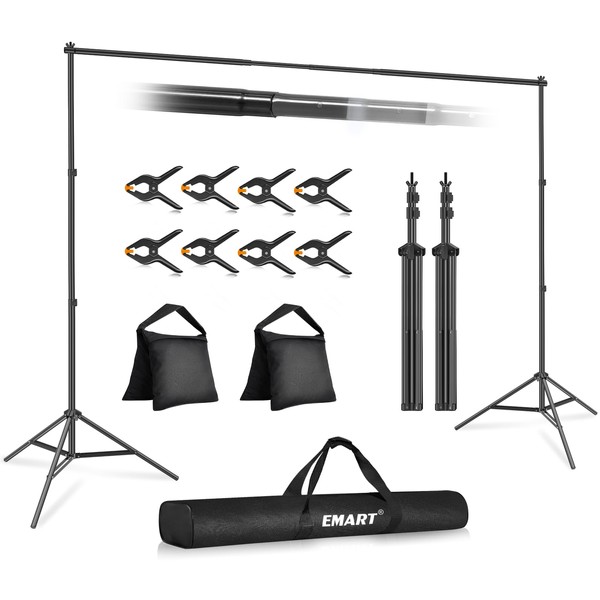 EMART EMART Backdrop Stand 10x7ft(WxH) Photo Studio Adjustable Background Stand