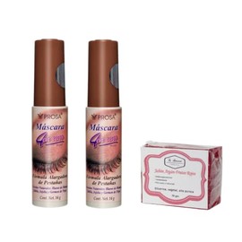 Prosa 4 en 1 | 2 Pack Mascara Pestañas Rimel Varios Modelos | 1 Jabón 50g La Artesanal (Clásico Café)