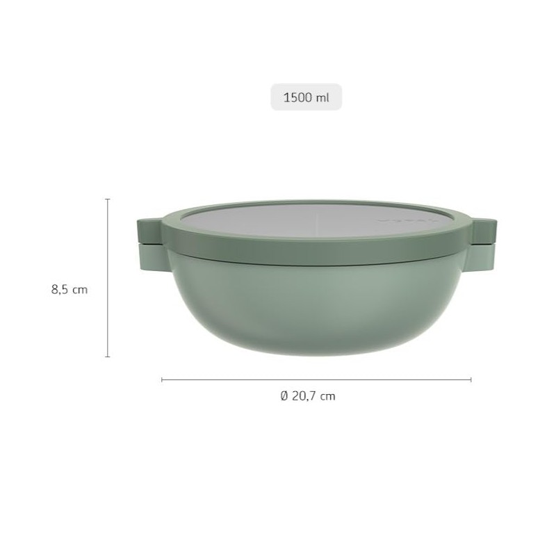 Mepal Basic bento Lunch Bowl Vita, Multi-Compartment, Extra Dressing Container