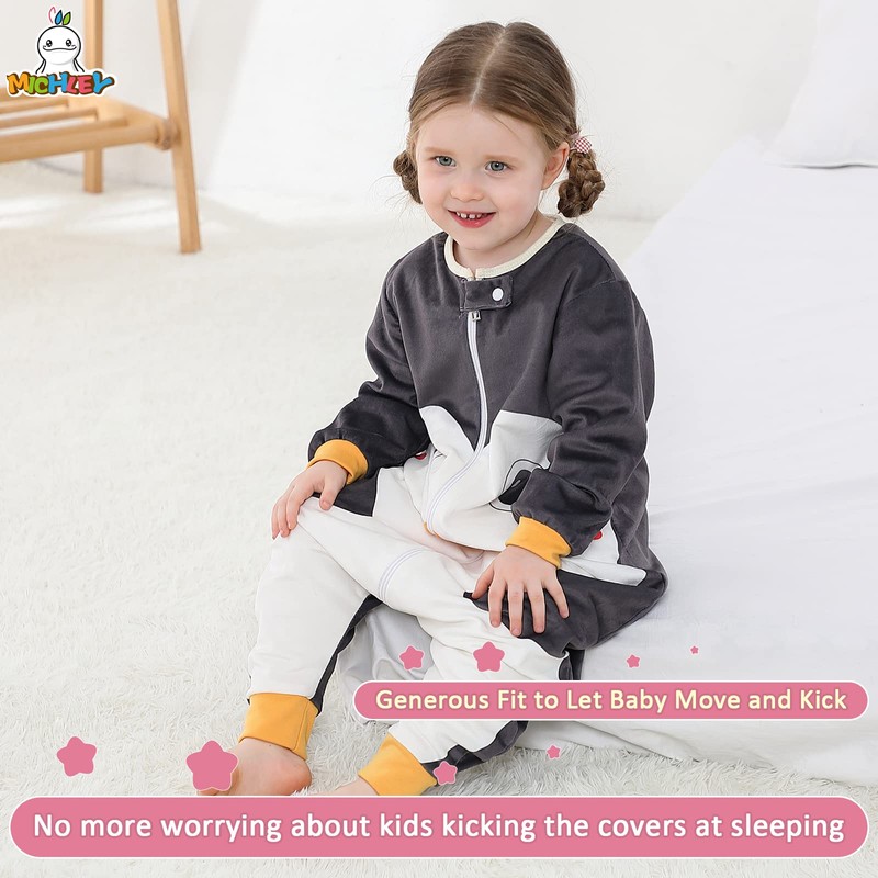 MICHLEY Baby Sleeping Bag Sack Long Sleeve with Feet Winter