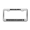 Miami Hurricanes Chrome License Plate Frame Tag Black