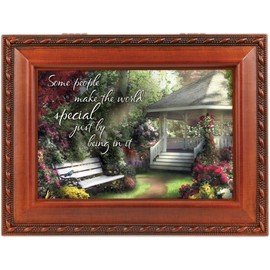 Special World Woodgrain Inspirational Cottage Garden Traditional Music Box Plays Friend in Jesus