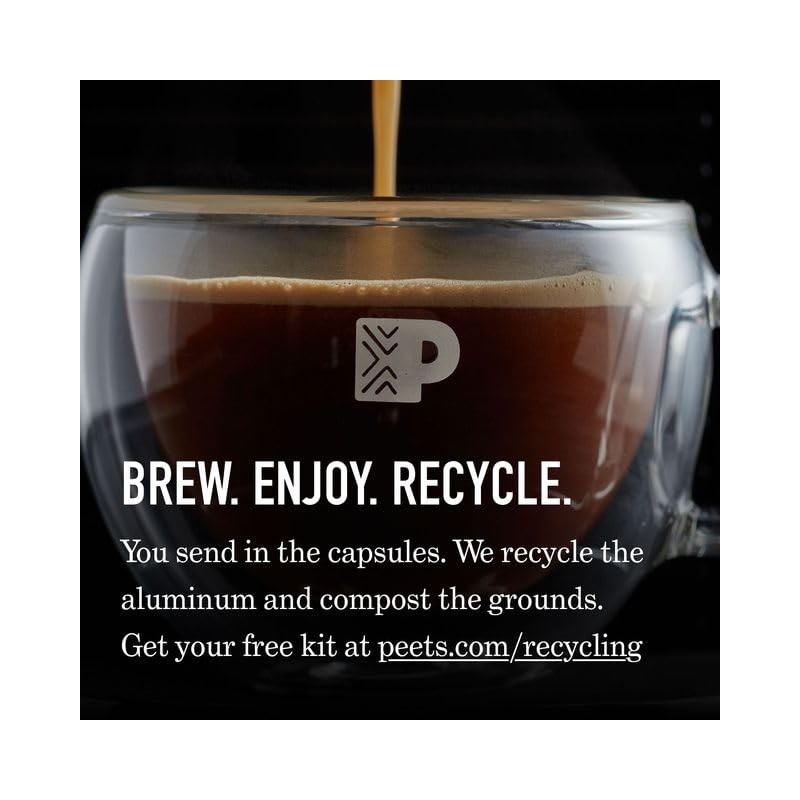 Peet's Coffee, Medium Roast Espresso Capsules, Compatible with Nespresso Original