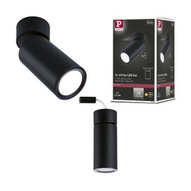 Paulmann Turnal 93089 LED Ceiling Light 470 lm 3-Step Dim Swivelling Round Including 1 x 6 Watt Dimmable Ceiling Light Black Matt Metal 2700 K Coin