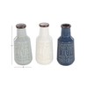 Deco 79 38931 Bottle-Shaped Ceramic Vases, 5" x 11", Gray/Blue/White/Brown