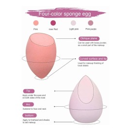 Kit Esponja Maquillaje 4/8 Piezas Color Rosa Con Caja