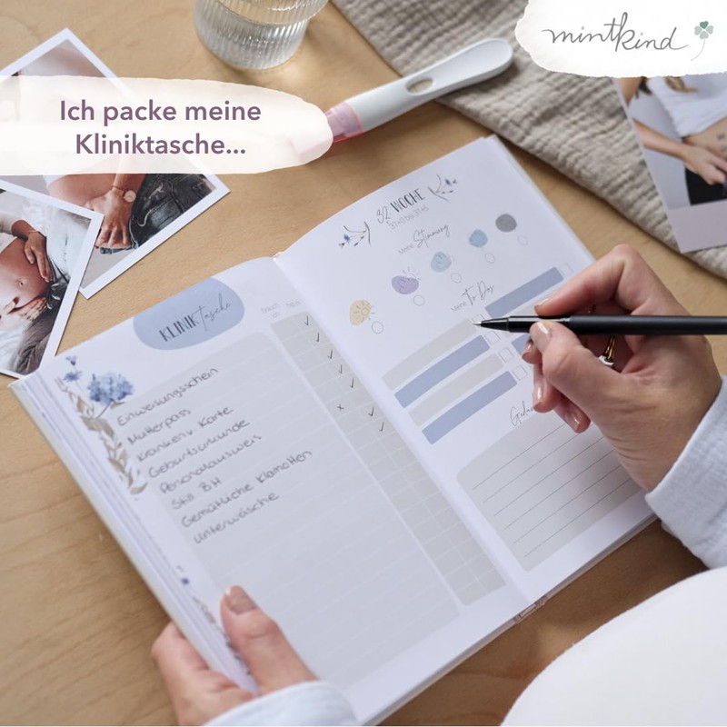 MINTKIND® Pregnancy Diary "My Pregnancy" A5 Flowers Pink I Hardcover