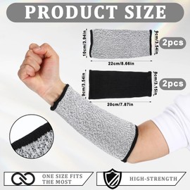 HJZHII 2 Pairs of Arm Sleeve Gaming, Arm Sleeve Gaming, Cut Protection Cut Resistant Sleeve Gloves, Sleeve Protectors, Cut Protection Gloves, Forearm Protection, Arm Sleeves, Comfortable, Breathable