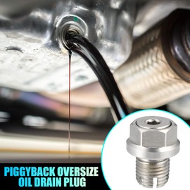X AUTOHAUX 1 Set M14.1-1.5 x 15mm Oversize Piggyback Oil Drain Plug Stainless Steel Self Tapping Oil Pan Thread Repair Kit for Car Motorcycle Silver Tone