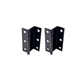 QCAA Three Fold Shutter Hinge, Half Surface for Shutter, Cabinet, Furniture, 2-1/2" x 1.2mm, Matte Black, Made in Taiwan, 2 Pack