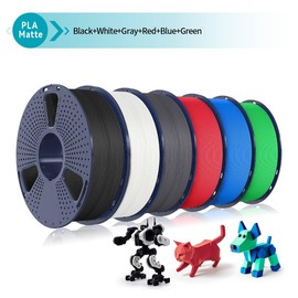 PLA Matte 3D Printer Filament 1KG 1.75mm SUNLU Matte PLA Filament - Neatly Wound, 1KG/Roll:_Matte Black