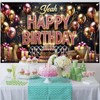 Starlit Patio Gold Pink Birthday Backdrop Banner 71" x 43"
