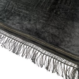 Two Islamic Prayer Rug Oversized Soft Thick Plush Musalla Mat Black  سجادة صلاة