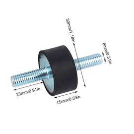 4 PCS 30*15 M8*23 Rubber Bobbin Mount Anti Vibration Mounts Shock Absorber Rubber Isolator Mounts with Double Screw Studs