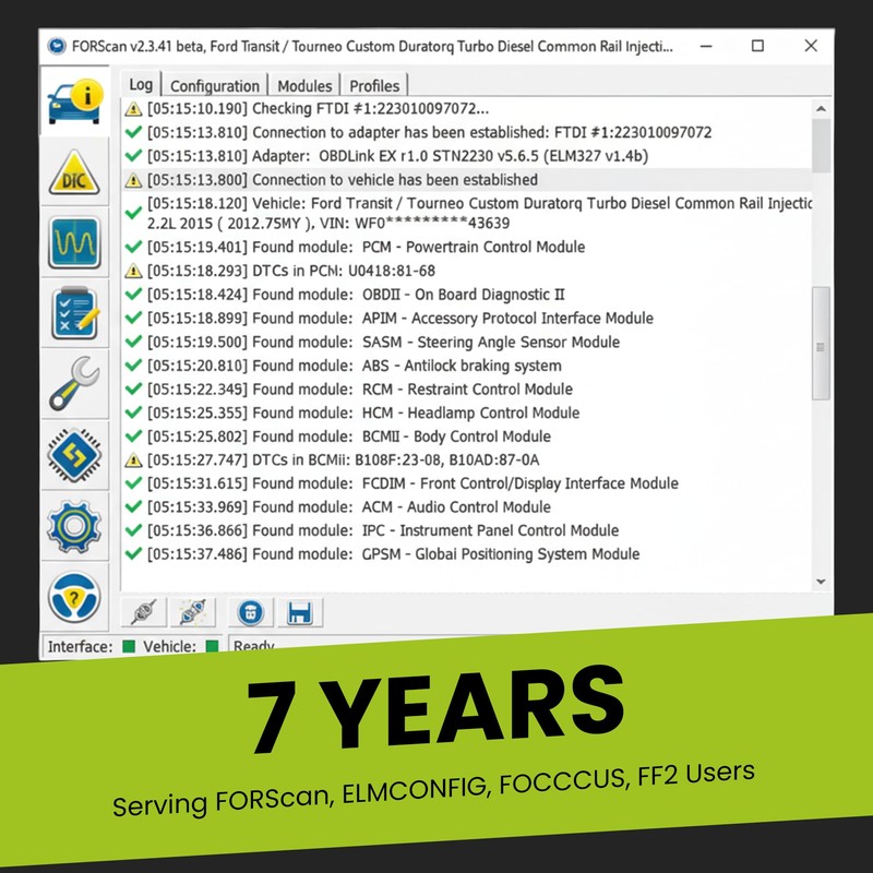 OHP FORScan ELM327-based OBD2 to USB Diagnostic Scan Tool with