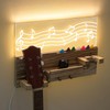 Threehoney Light up Guitar Stand Wall Mount Wood Hanger Shelf