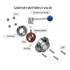 DERNORD Sanitary Butterfly Valve with Pull Handle Stainless Steel 304
